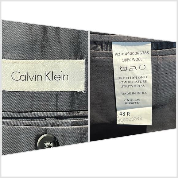 Calvin Klein Mens 48R Blue Gray Plaid Casual Blazer Sport Coat Jacket - Picture 16 of 16